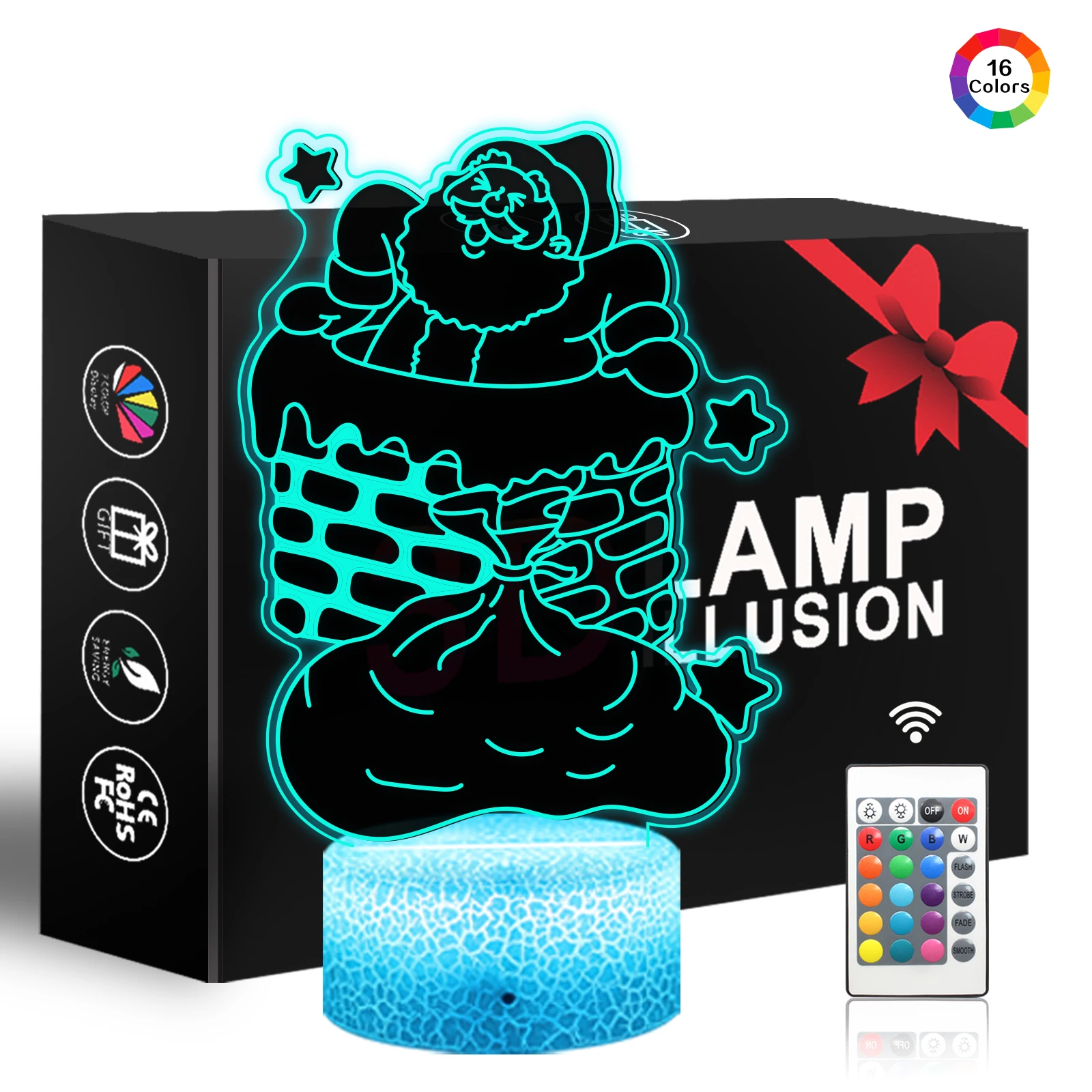 

3D Night Light for Kids 3D Illusion Lamp LED 7/16 Colors Dimmable with Touch/Remote Control Christmas Birthday Gift for Kids