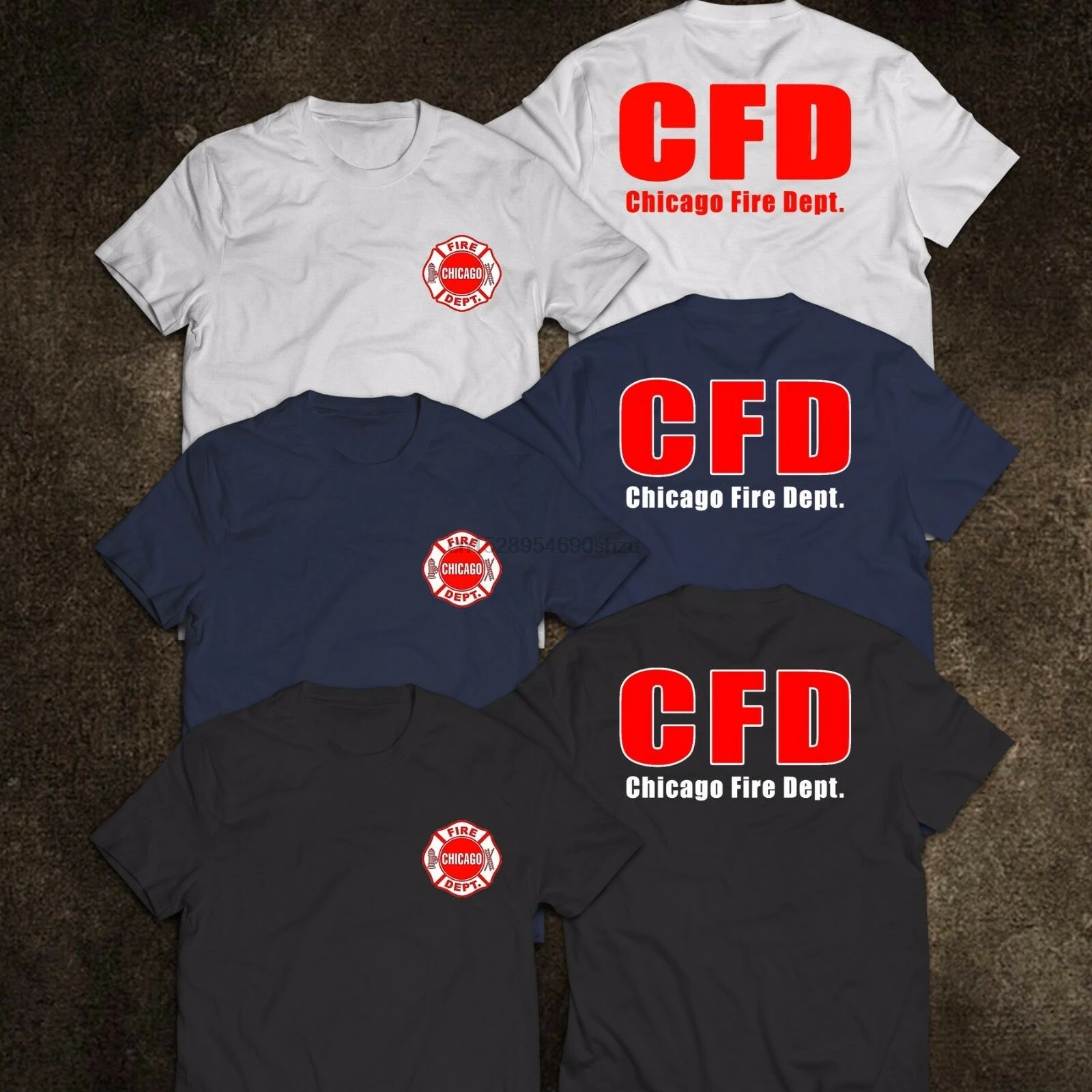 Новая футболка с надписью Chicago Firefighter Department|Мужские футболки| |
