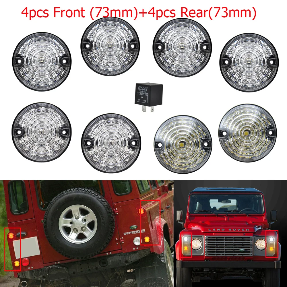 10pcs Clear Lens Multi Front + Rear Fog Lamp Reversing Light Complete LED Defender Upgrade Kit For Land Rover 1990-2016 | Автомобили и