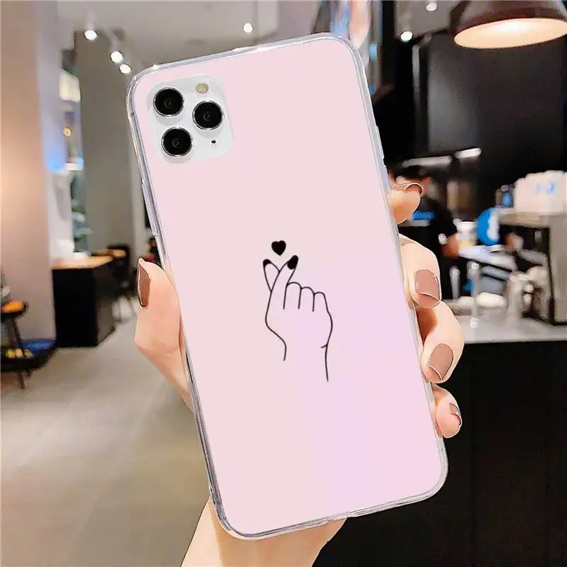 

Love Heart Phone Case for iphone 11 12 Pro Max Clear Cover Xs X XR 7 8 6 6S Plus 5 5S SE 2020 Fundas Coque Etui