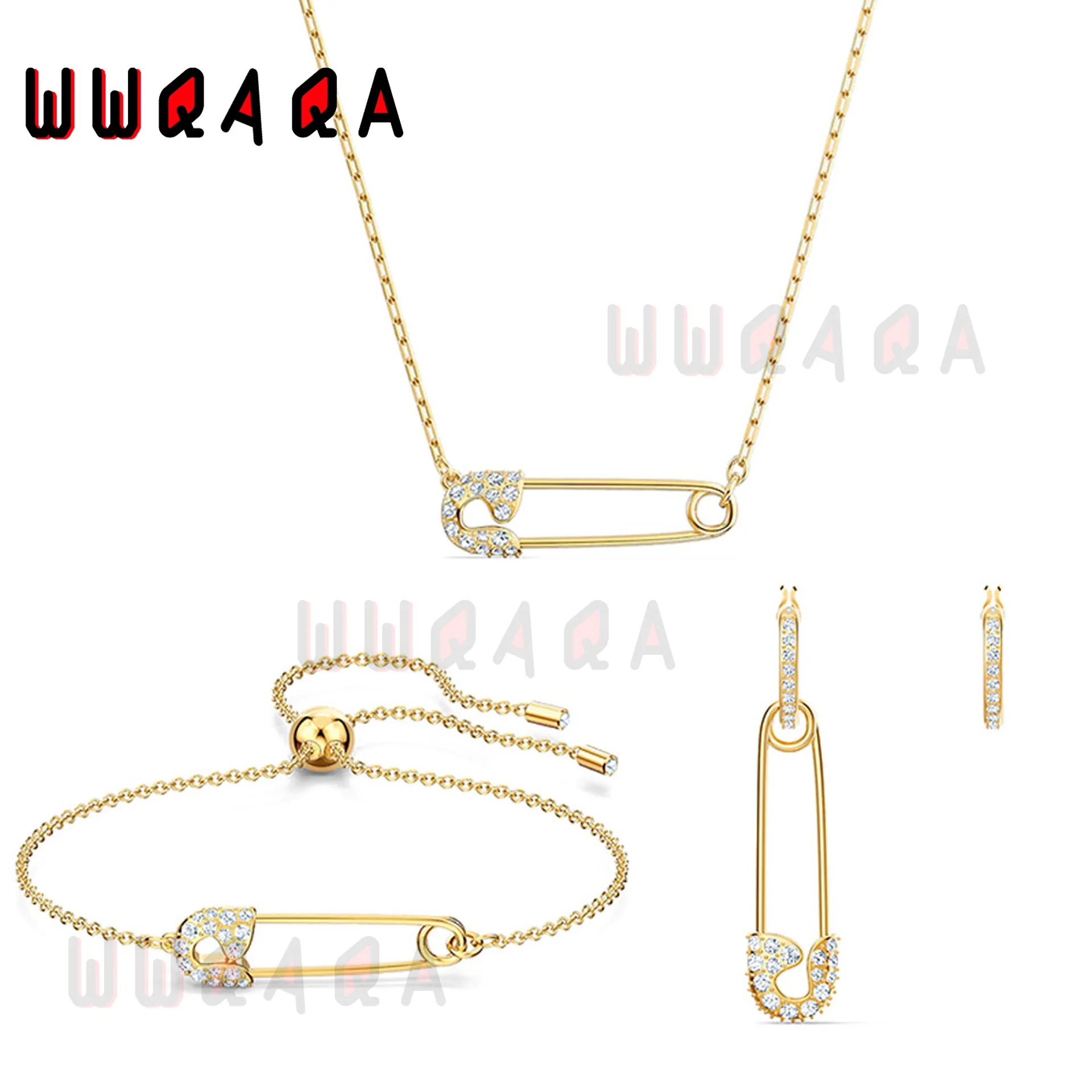 

SWA fashion women's jewelry series, paper clip jewelry set, earrings, necklaces, bracelets, romantic jewelry, women's gifts