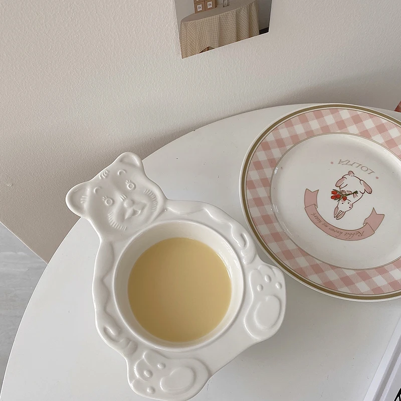 Creative Ceramic Bear Shape Steamed Egg Bowl Household Baking Oven Tableware Porcelain Salad Dessert | Дом и сад