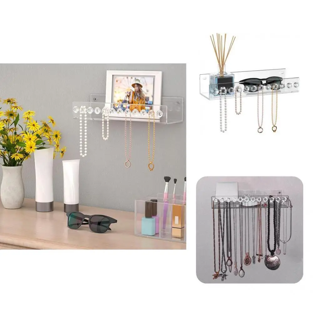 

Органайзер для ювелирных изделий, без необработанных краев, стеллаж для хранения косметики, настенный органайзер для косметики, стеллаж дл...