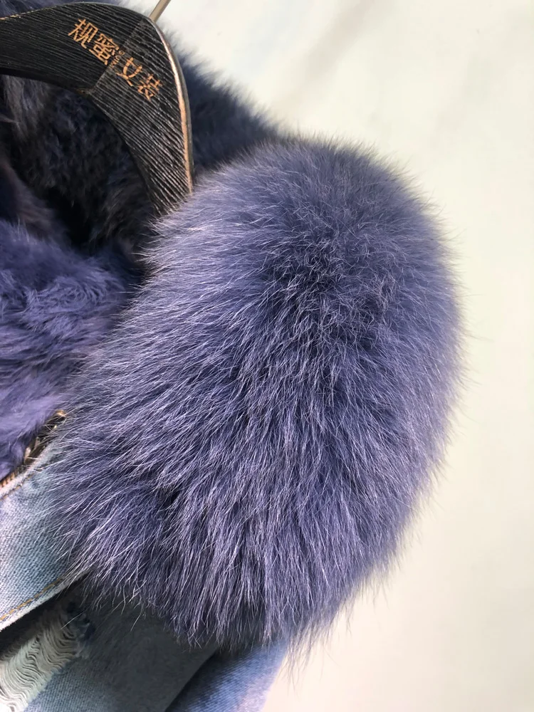 Женская джинсовая куртка с капюшоном теплая верхняя одежда из натурального