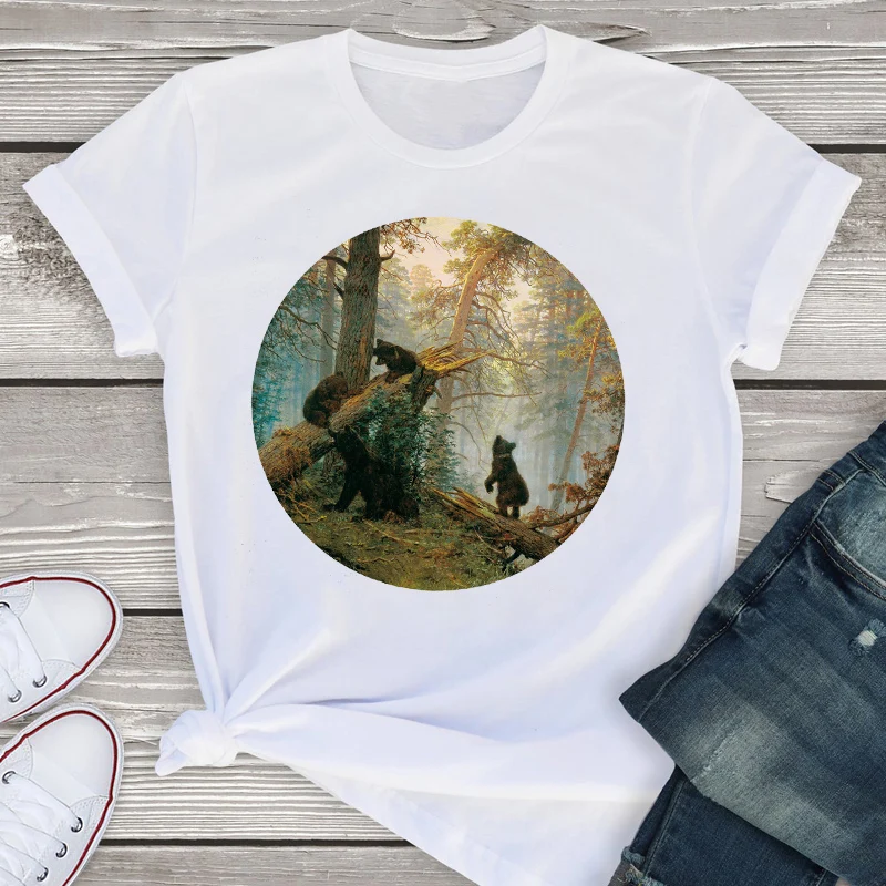 Женская летняя футболка с коротким рукавом принтом и изображением