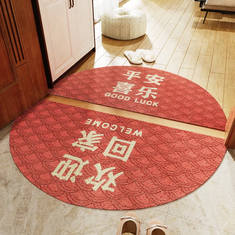 

China Red Sand Scraping Dust Removal Wire Ring Door Mat Home Door Mat Abrasion Resistance PVC Semi-round Anti-skid Foot Mat