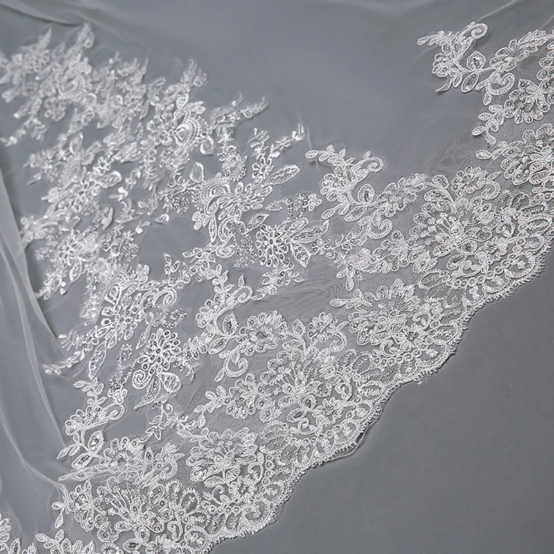 3 8 м длинные Соборные Свадебные вуали два слоя туфли на шнурках для невесты