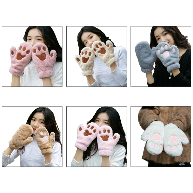

Cat Claw Mittens Cute Kitten Paw Gloves Warm Gloves Cartoon Animal Costume G5AE