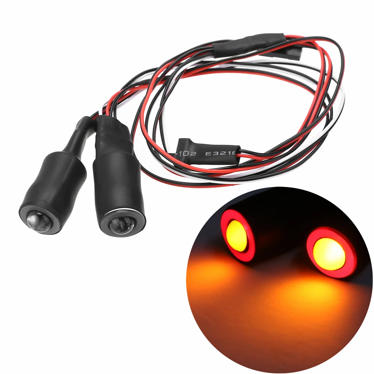 13mm Red Yellow 2 светодиодный s 10 мм/13 мм красный белый синий желтый зеленый ангельские глазки светодиодный головной светильник для 1/10 RC автомобилей грузовиков - Цвет: 13mm Red Yellow