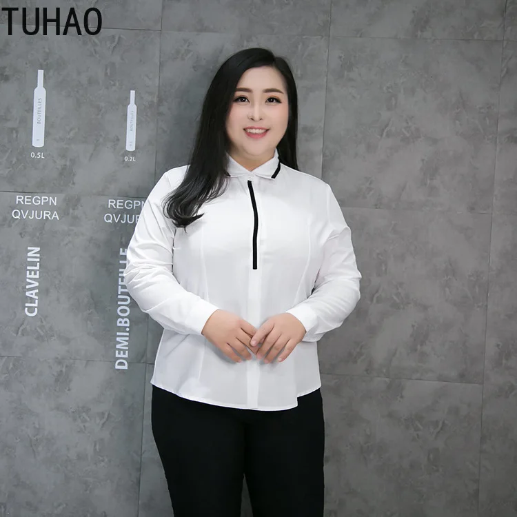 TUHAO женские рубашки Повседневная Блузка на осень и весну 3XL 4XL 5XL 6XL размера плюс