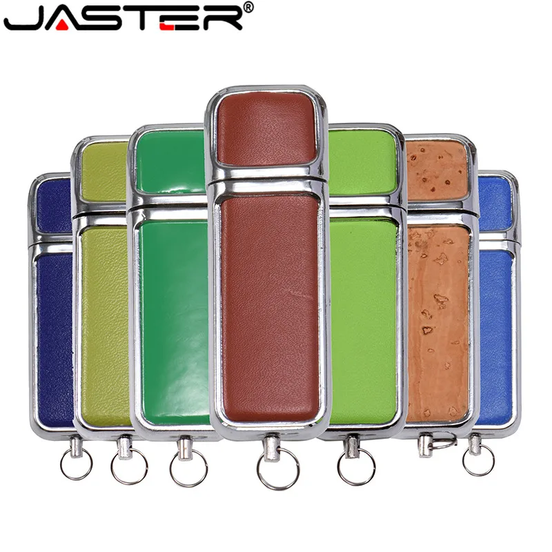 JASTER деловой металлический кожаный Usb флеш накопитель 4 ГБ 8 16 32 Гб флешка 64 заказ