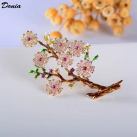 donia jewelry fashion retro creative pin enamel plum brooch micro set aaa zircon brooch coat hat accessories scarf pin