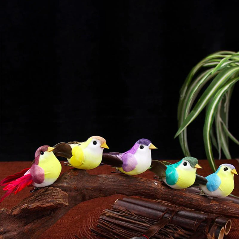 12 шт. разноцветные искусственные Имитационные птицы из пенопласта свадебное