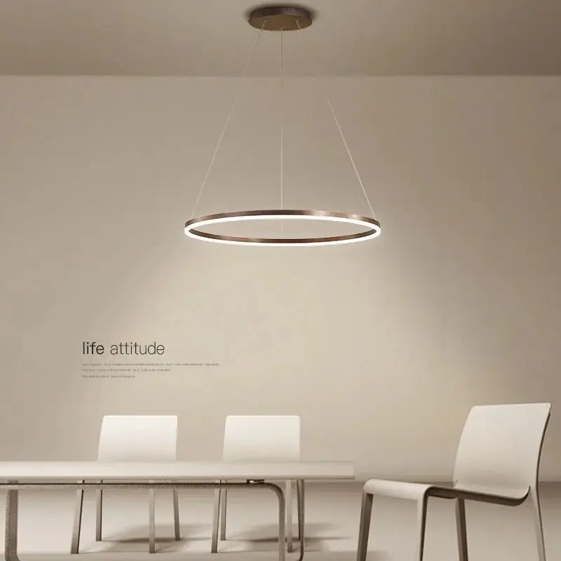 

Ring single-loop chandelier modern minimalist chandelier living room light book room restaurant chandelier