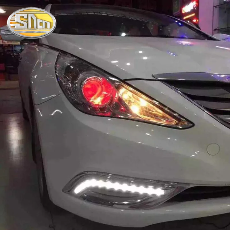 SNCN светодиодный дневные ходовые огни светильник для Hyundai Sonata 2011 2012 2013 2014 желтый