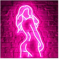 led neon sign girl female model acrylic wall hanging lady body neon light for bar party wedding home decor night lamp xmas gift