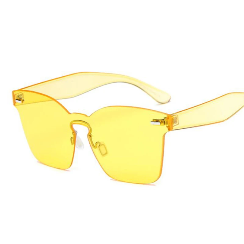 Цельные солнцезащитные очки без оправы женские большие градиентные квадратные