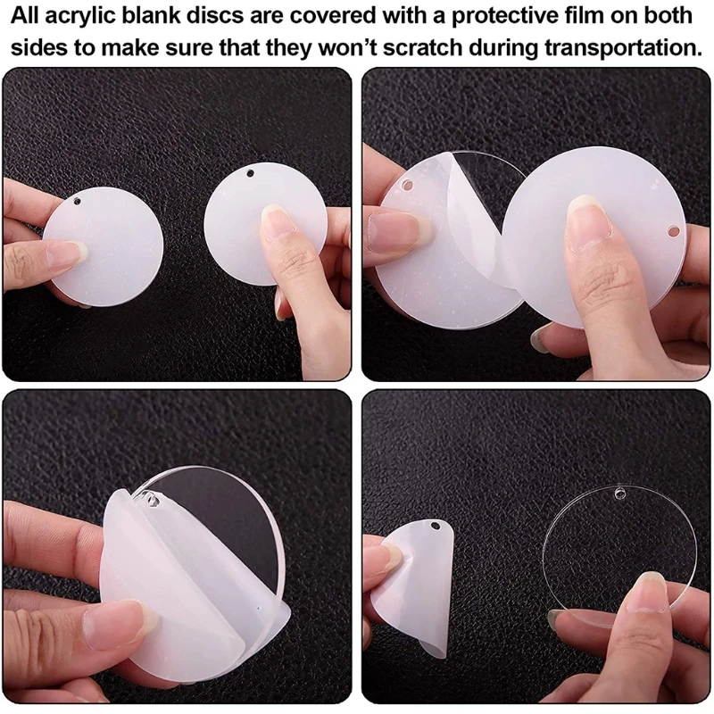

1 Set Acrylic Keychain Blanks with Key Rings Jump Rings Clear Discs Circles Set