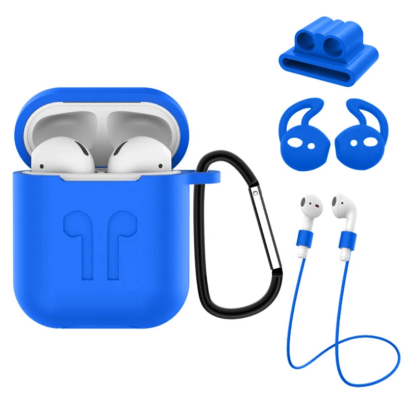 Blue Set 6 в i идеальный чехол для airpods 2 1 чехол противоударный для Apple Air pods 1 защитный чехол для наушников водонепроницаемый чехол s Аксессуары - Цвет: Blue Set