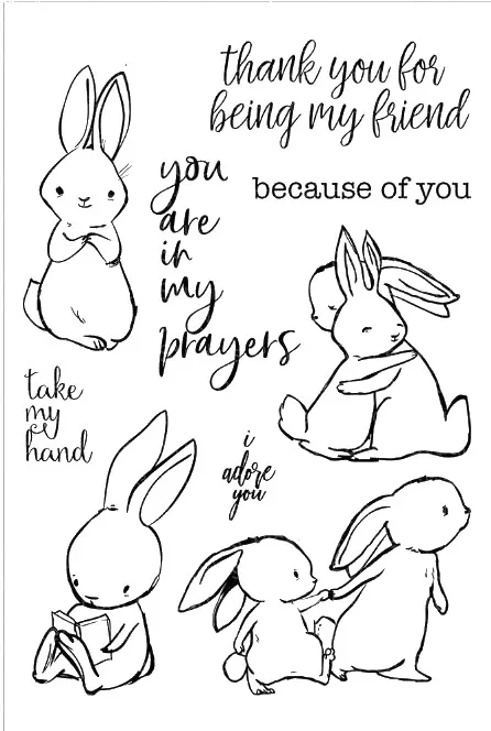 

Прозрачный штамп в виде кролика для скрапбукинга «сделай сам»/изготовления карт/Детские забавные декоративные принадлежности A2022