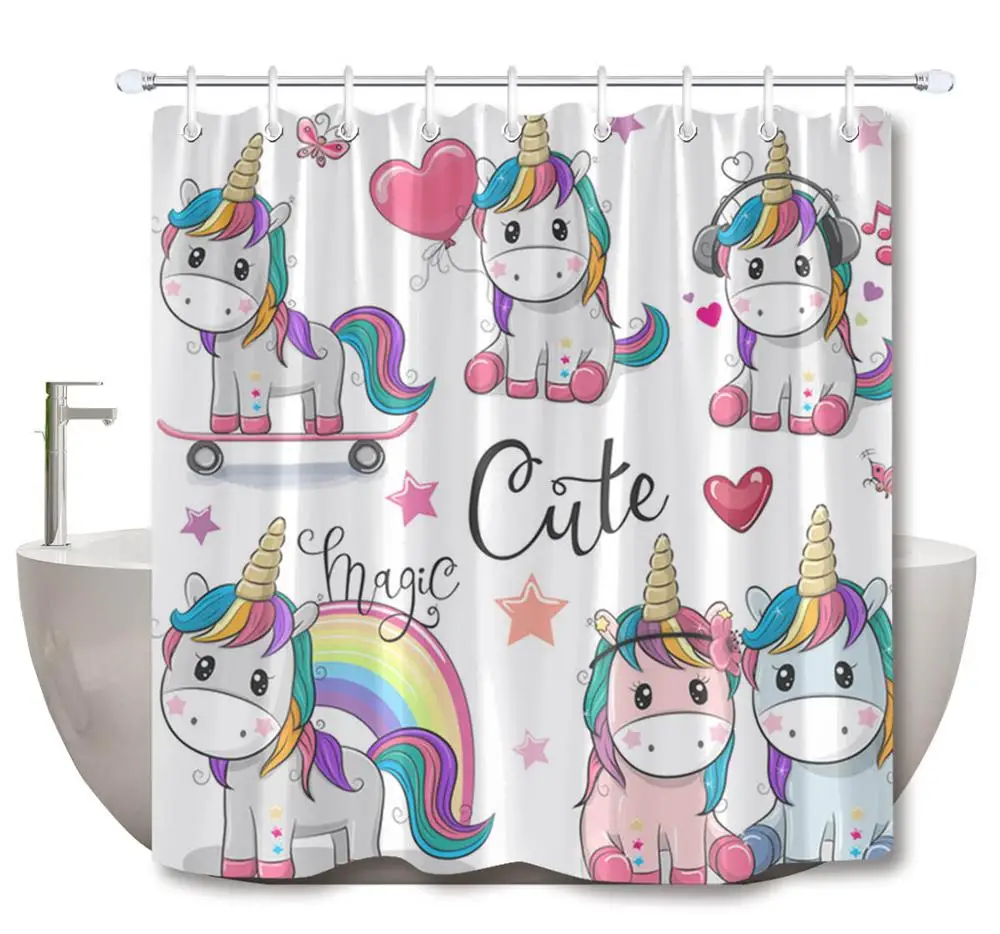 LB Забавный единорог с бабочкой детская занавеска для девочек водонепроницаемая