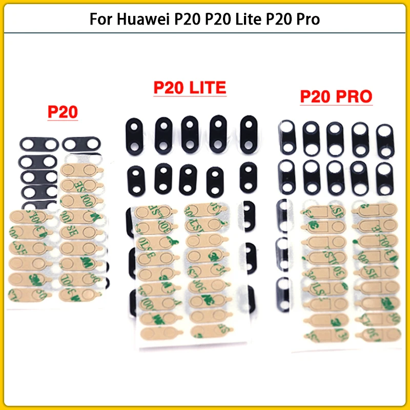 

Внешнее стекло для задней камеры Huawei P20 P20 Lite P20 Pro, Сменное стекло для задней камеры, стеклянный объектив с клейкой наклейкой, 50 шт.