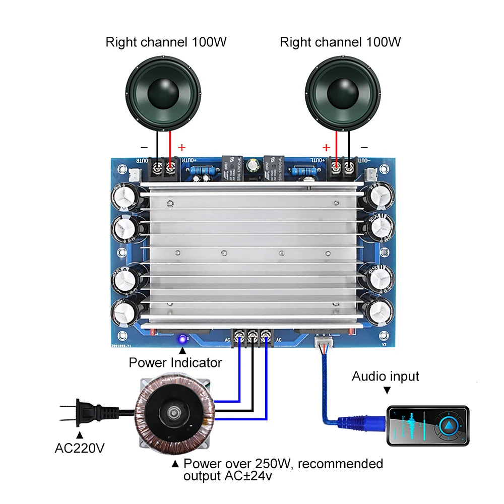 AIYIMA TDA7293 HIFI Плата усилителя звука 100Wx2 Amp DIY стерео динамик усилители мощности