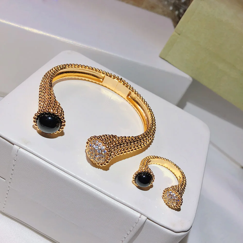 Женский Браслет манжета с круглой головкой и цирконом 6 цветов на выбор|Ювелирные