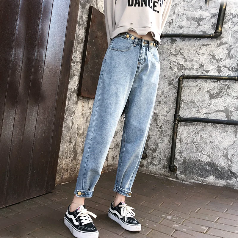 

2020 New Style Jeans Women's High-waisted Loose-Fit Slimming Baggy Pants Wide-Leg Ankle-length First Love Pants Jeans
