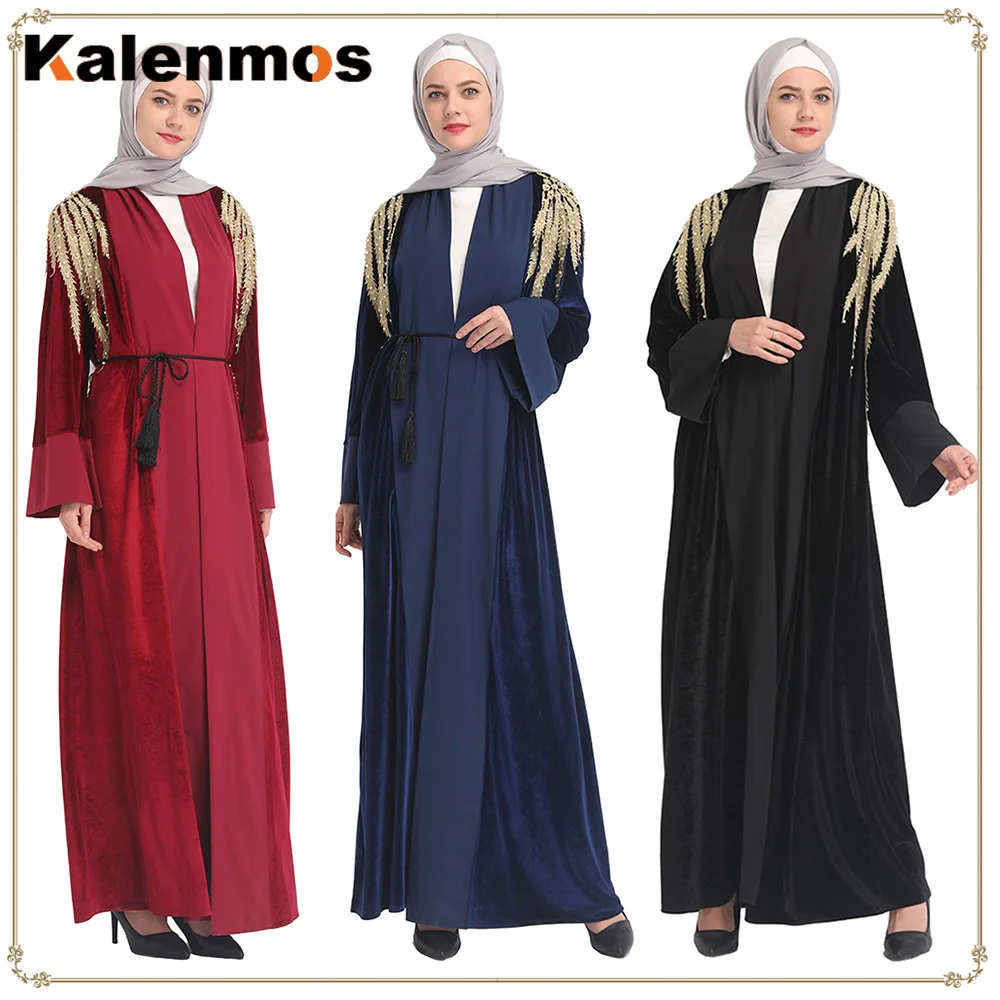 Мусульманское кимоно Abaya женское хиджаб платье Высокое качество длинный халат на