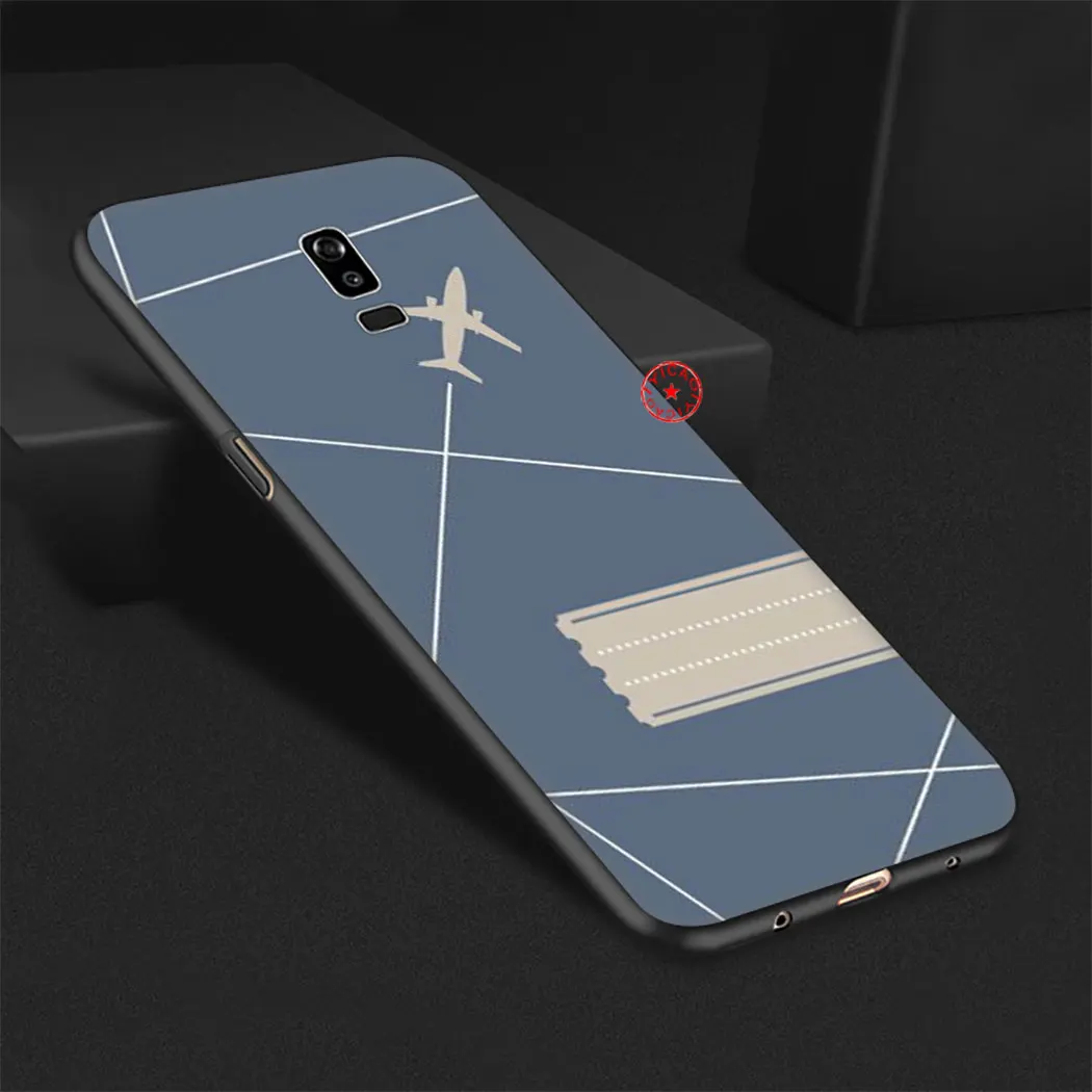 Черный мягкий силиконовый чехол с мультяшным самолетом для samsung Galaxy A70S A20E A2 J4 J6 Core
