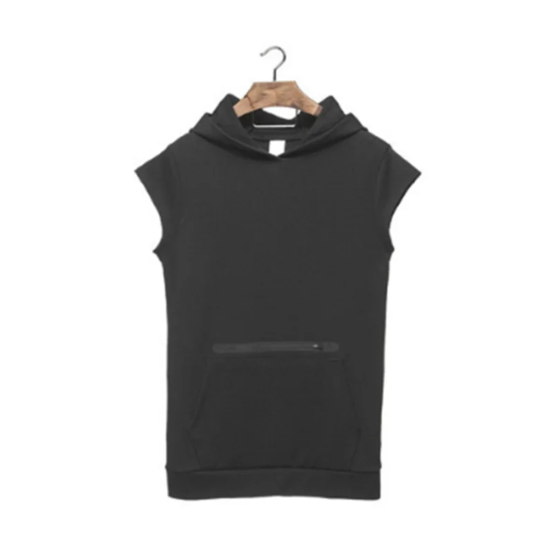 

Men Summer Hooded Sleeveless Vests Male Casual Fit Breathable Sports Fitness Pullover Top Loose Breathable Vest