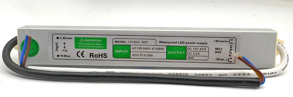 DC12V 24В 10 Вт/15 Вт/20 Вт/30 Вт/36/45 W/50 W/150 W Светодиодный Питание адаптер Водонепроницаемый IP67 Светодиодный драйвер Трансформатор для светодиодные ленты светильник