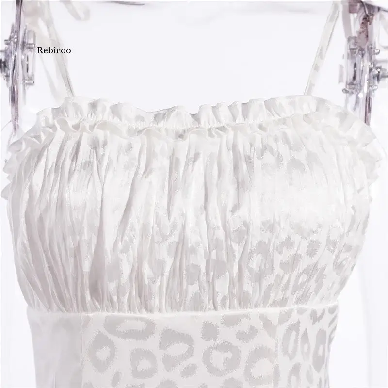 

Summer Women's White Spaghetti Belt Dress 2021 New Women Mini Tight Dress Women Slim Sexy Short Party Club