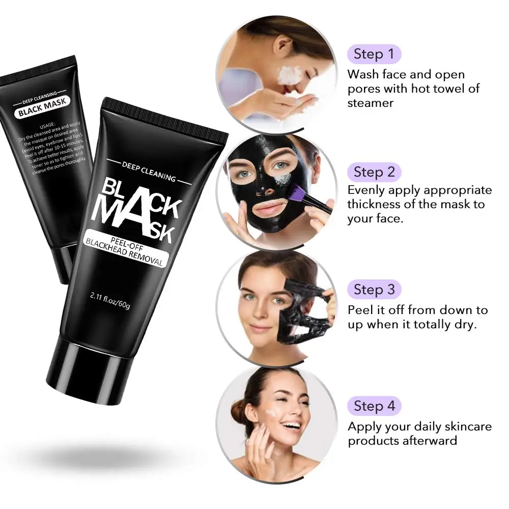 Маска для лица удаления черных точек угольная отшелушивающая маска Глубокая