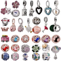2pcslot heart shaped flower pendant bead pendant brand fine bracelet and necklace womens diy fashion jewelry making