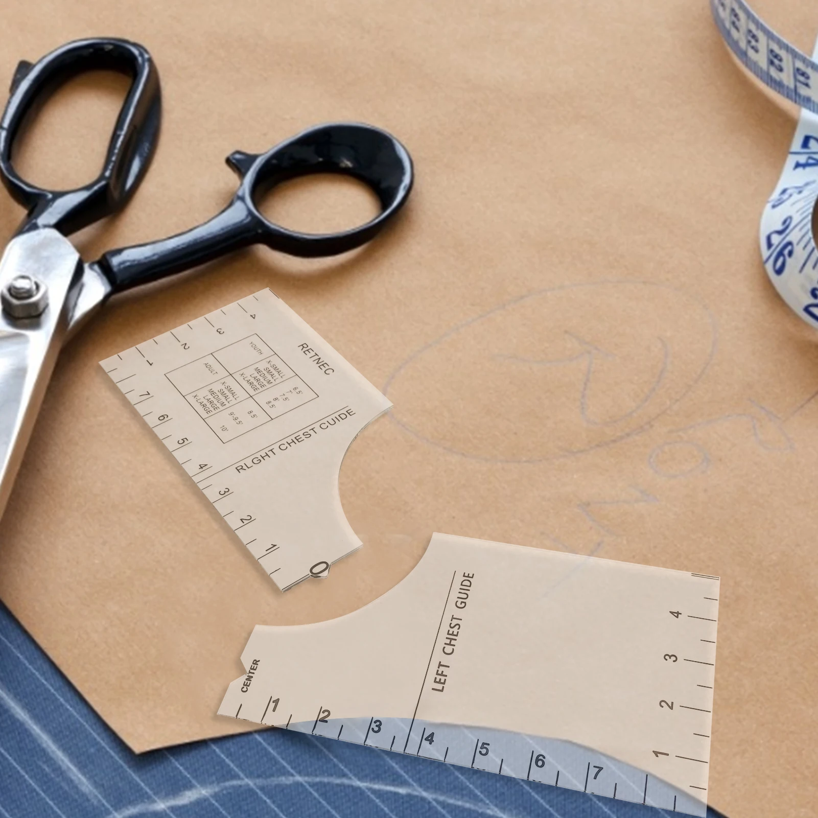 

18Inch Acrylic T-Shirt Guide Ruler Vinyl Ruler Alignment Fabric Measuring Tool Fabric DIY Crafts Sewing Accessories