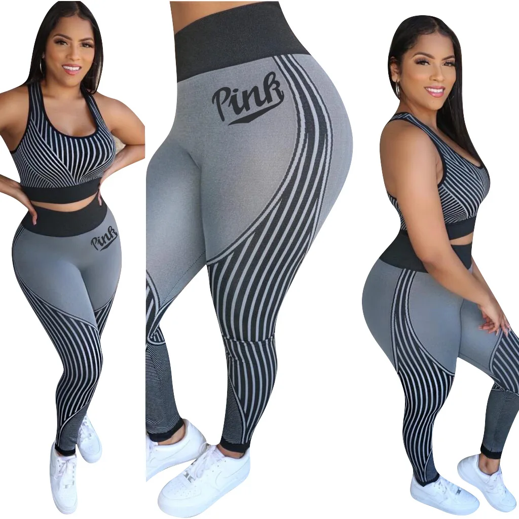 

Letter Pink 2021 Hot Sale New Design style Women Casual Clothing Sweatwear Sweet Sexy Fashion Soft Good Fabric cool soft P1075