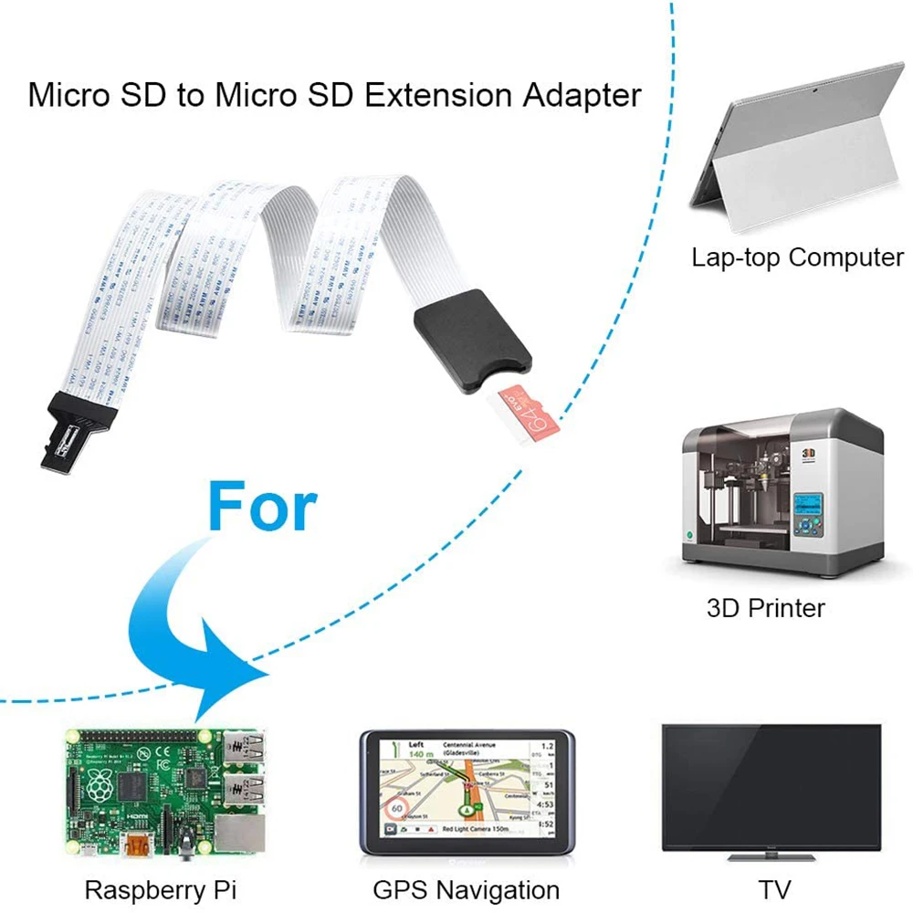 Onvian Micro SD Женский к мужской удлинитель TF кардридер гибкий расширитель адаптер для