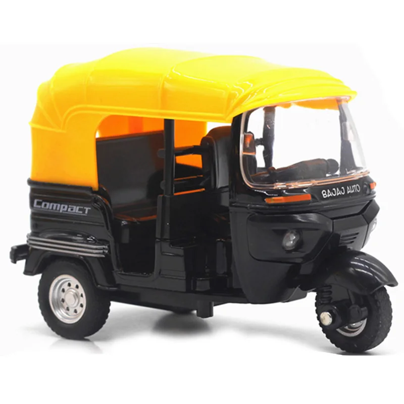 Высокая симуляция индийские трехколесные автомобили игрушка Индия оттягивающий