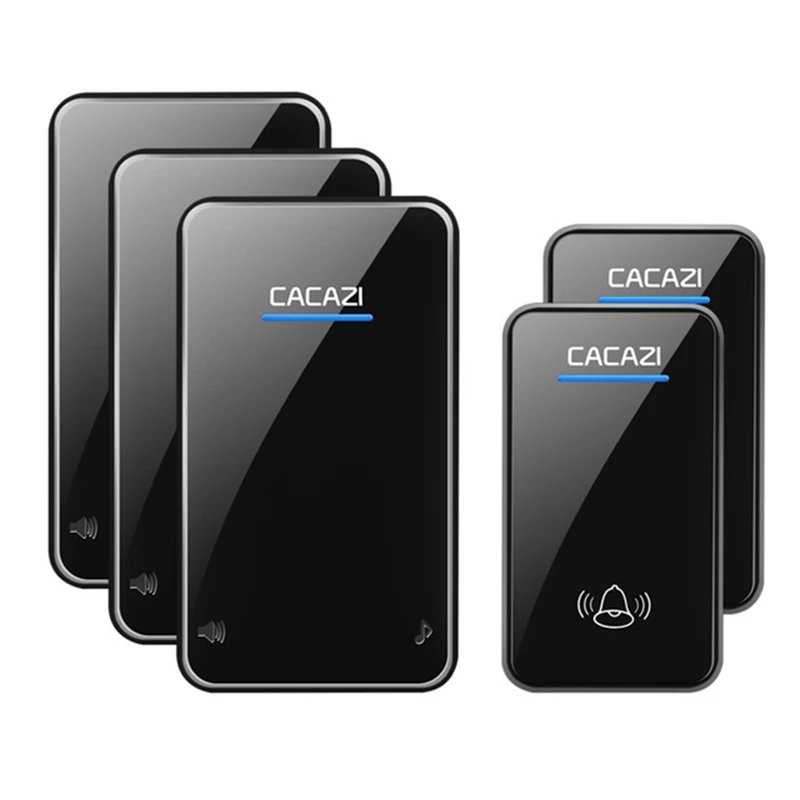 Беспроводной дверной звонок черный водонепроницаемый светодиодный 100 240 В