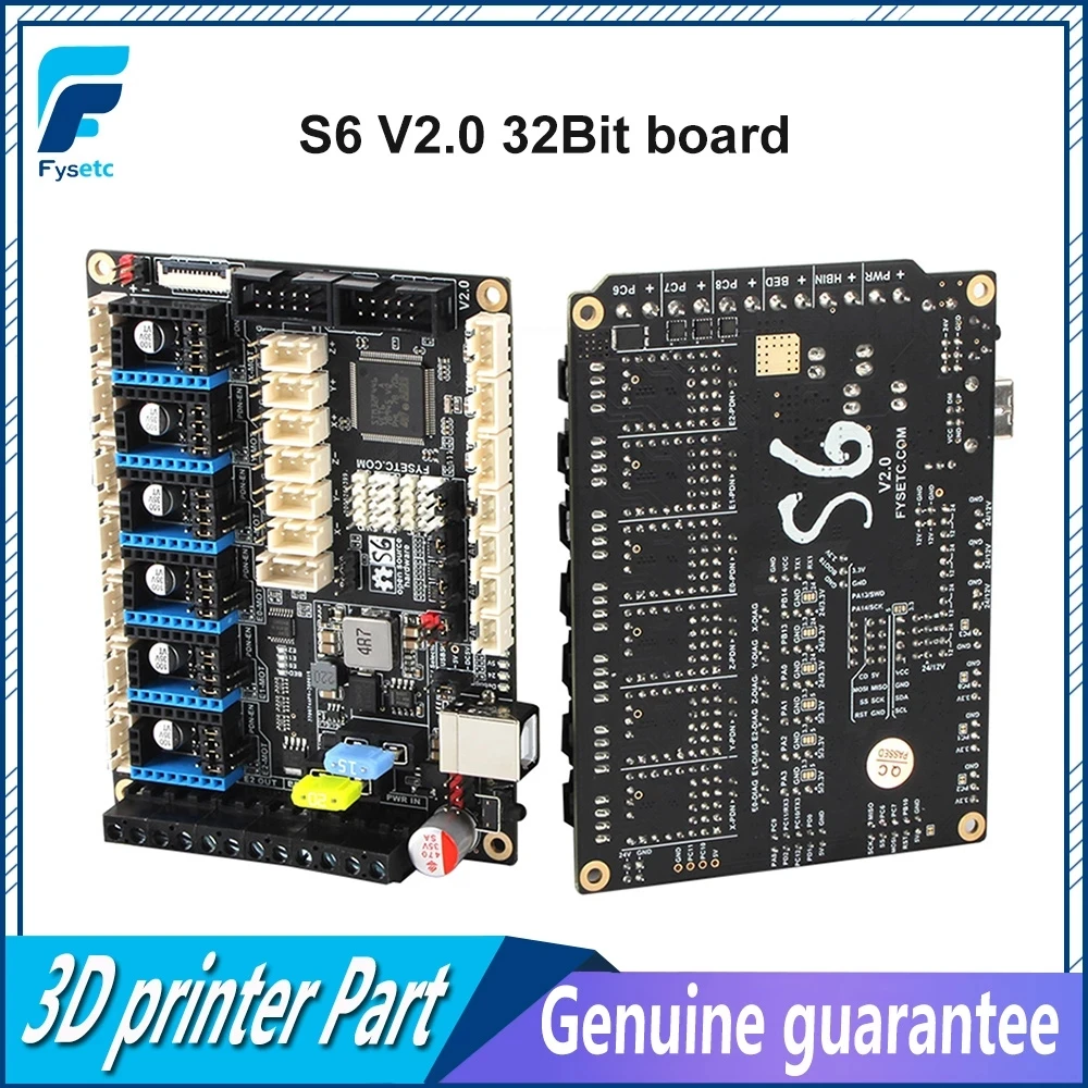 

S6 Upgrade Board 32 Bit Control Board Support 6X TMC Drivers Uart/SPI Flying Wire XH/MX Connector VS F6 V1.3 SKR V1.3