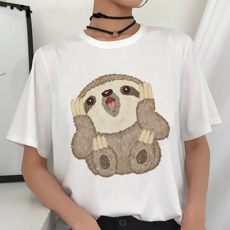 

Sloth Kawaii Funny Cartoon T Shirt Women Harajuku Cute Anime Graphic T-shirt Ullzang Korean Style Tshirt Fashion Top Tees Female
