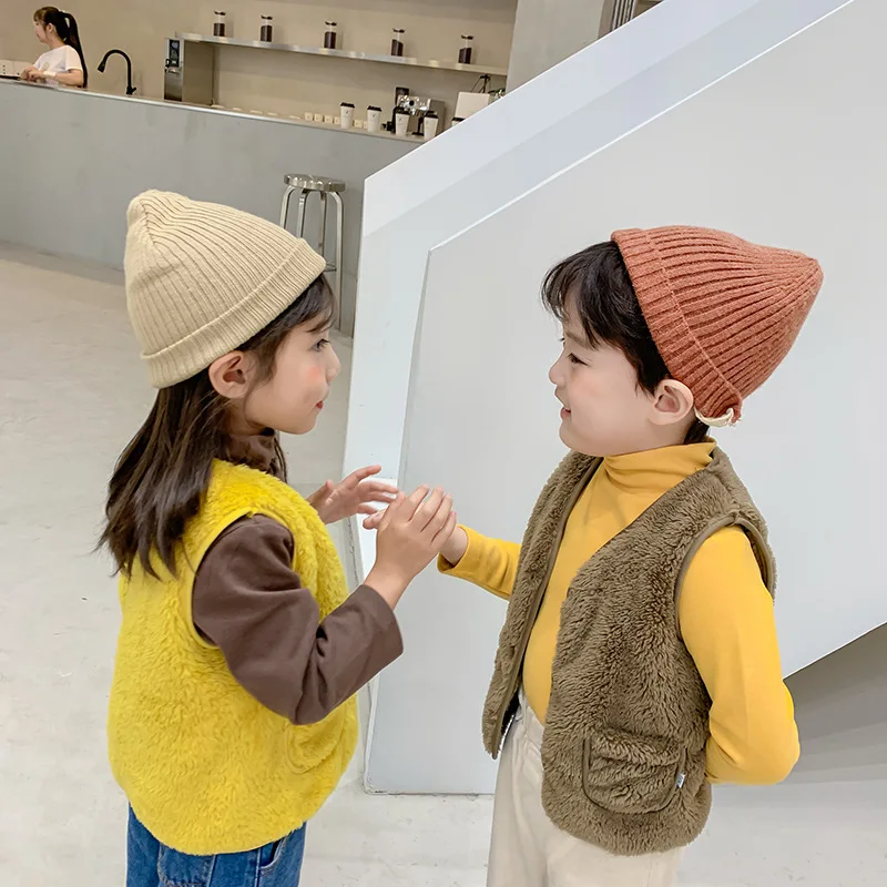 

Children autumn winter vest infant baby solid waistcoat soft warm sleeveless thick jacket coat boys girls toddler clothes