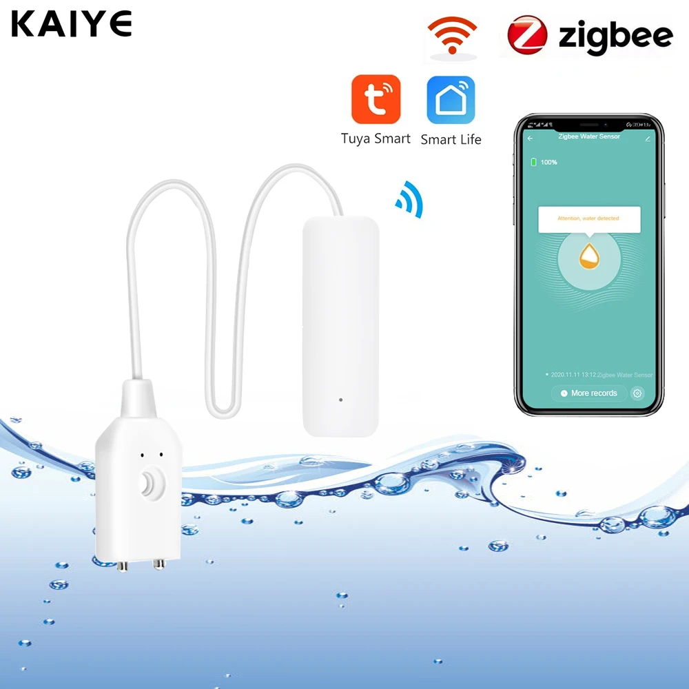 Tuya Smart Home Alarm Wifi Water Leak Detector Sensor Zigbee Water Level Leakage Sensor Overflow Security Alarm System Smartlife