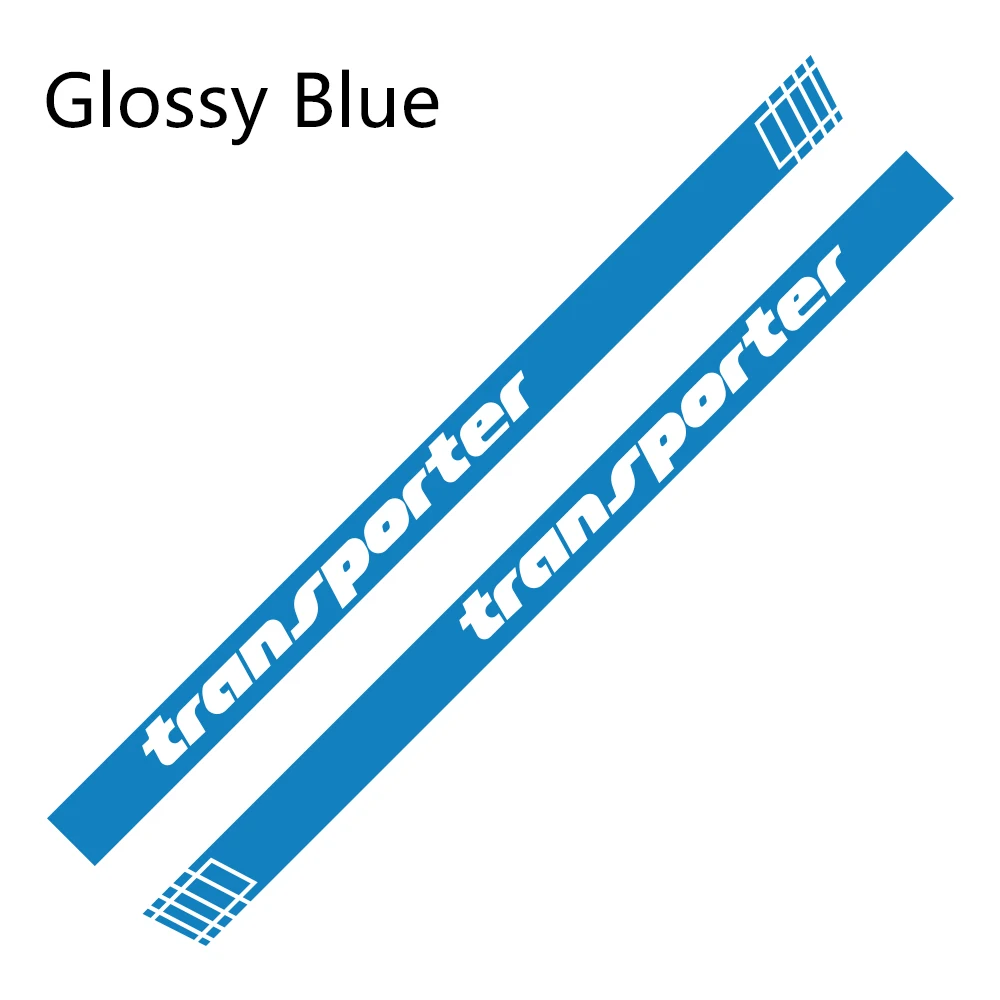 Glossy Blue 2Pcs Car Side Stripes Stickers Auto Vinyl Film Decoration Decals For Volkswagen Multivan T4 T5 T6 Styling Car Tuning Accessories - Название цвета: Glossy Blue