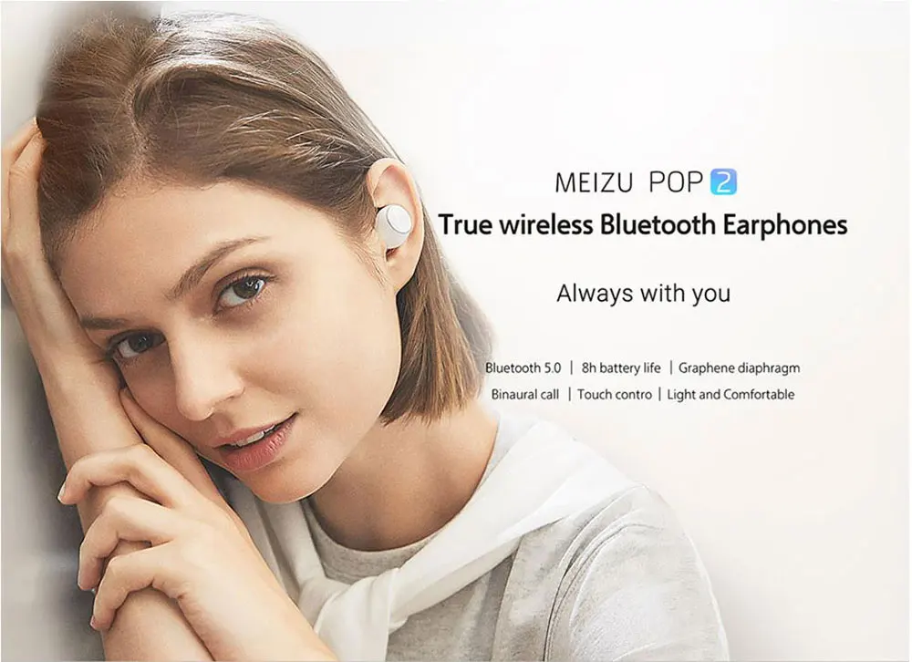 Глобальная версия Meizu POP 2 TW50S, беспроводные наушники Meizu POP2, Bluetooth 5,0, мини наушники-вкладыши, водонепроницаемые, с беспроводной зарядкой