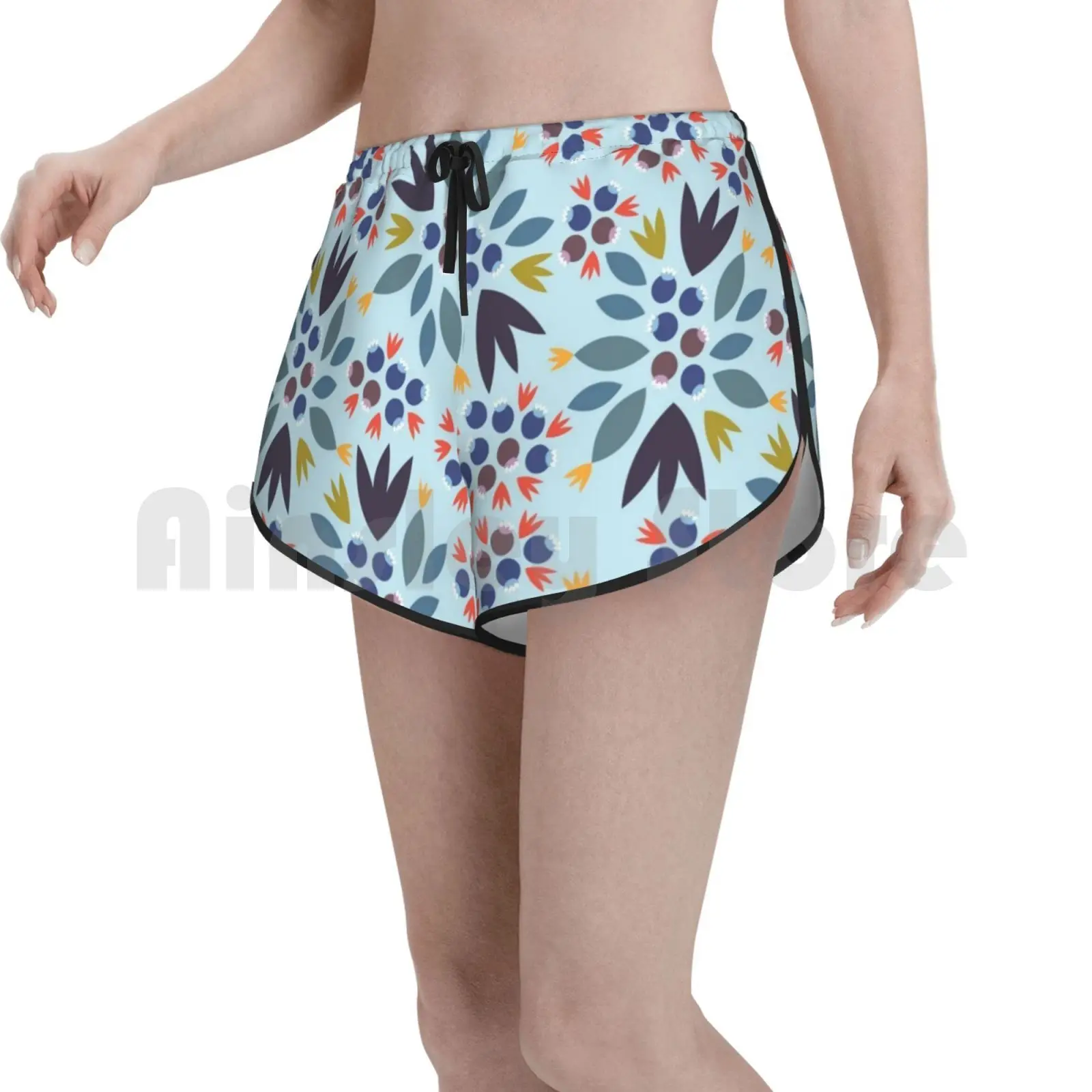 Шорты для плавания с черникой пляжные шорты 1346 черника ягоды красный синий яркий