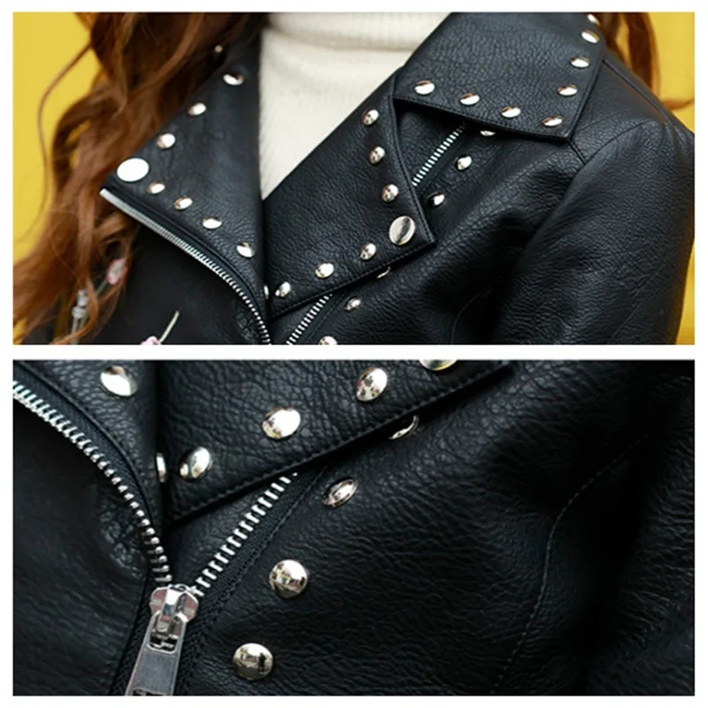 Новинка Весна 2020 женская кожаная тонкая короткая куртка из искусственной кожи с