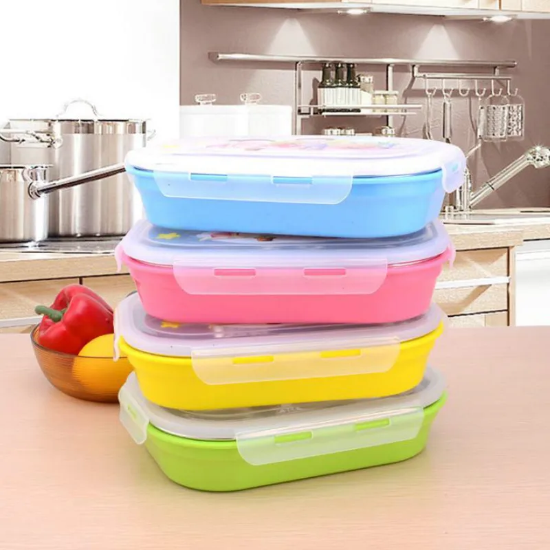 4 цвета мультяшный Ланч бокс из нержавеющей стали портативный пищевой